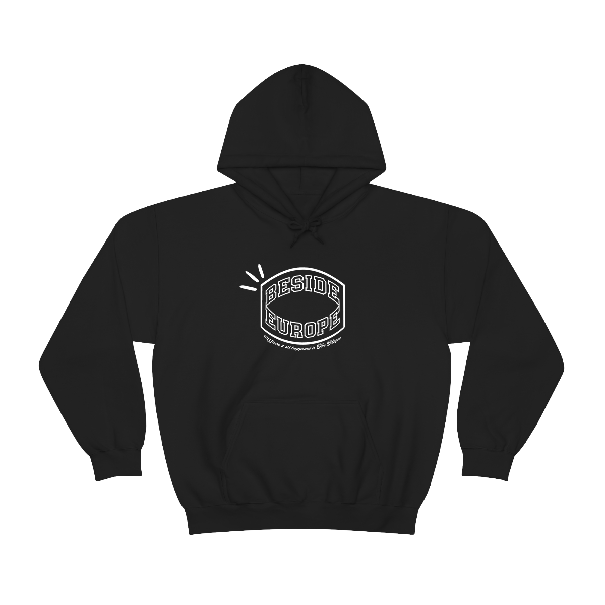 Where it all happened is The Hague - White on black hoodie